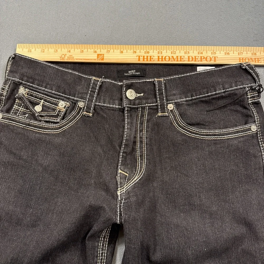 NWT TRUE RELIGION RICKY SN FLAP MENS 34x32 NWT CHLK GREY STYLE 108826
